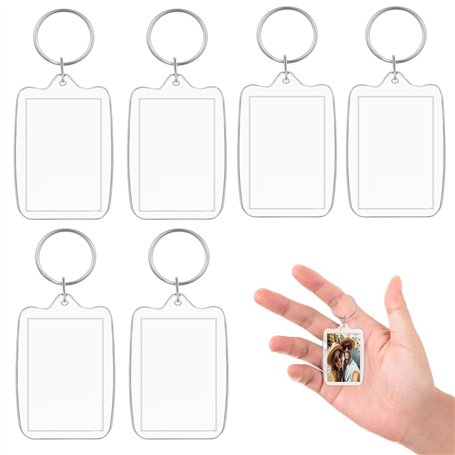 ZELHYEUU Lot de 6 porte-clés photo