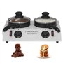 YUEWO Machine À Fondre Le Chocolat Électrique Fondue Au Chocolat 2 Pots En Aluminium Antiadhésif Chauffage Efficace