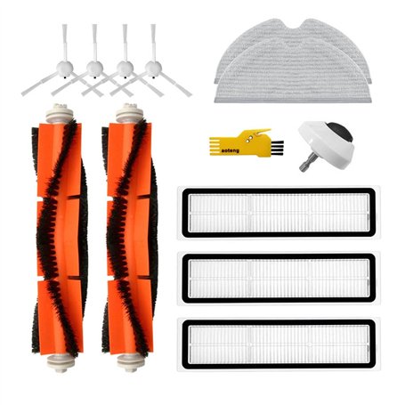 aotengou Kit d'accessoires de Rechange pour aspirateur Robot Dreame L10 Pro Dreame D9 12 Packs 2 brosses principales