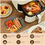 3 Pièces Accessoire Air Fryer,Moule Silicone Air Fryer Pot,Airfryer Pot Plat Carré Pliable Doublure Liner,Panier Moule pour Frit