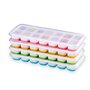 RUNMKUO Lot de 4 bacs à glaçons en silicone avec couvercle