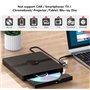 RUOVXWU Lecteur CD DVD Externe pour PC USB 3.0 Type C Portable CD/DVD -/+RW Drive Mince DVD Player Enregistreur RW/ROM Transmiss