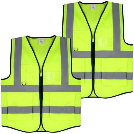 2 Pieces Gilet Fluorescent De Sécurité for Femme Men Gilet De Sécurité Haute Visibilité