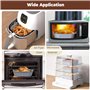 Diboniur Moule Silicone Air Fryer Accessoires 5-8 L, 2Pcs 21cm Plat Silicone Air Fryer, Panier Moule pour Friteuse à Air Chaud,
