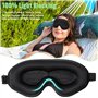 3D Cache Yeux pour Dormir Bloquer la Lumière Masque Sommeil 20mm Contour Profond Doux et Confortables M