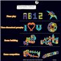 BINZKBB Blocs de Construction Magnétiques Enfants Jouet - 110 pièces 3D Jeux de Construction Éducatifs Aimanté Lumineux - Cadeau