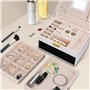 Organisateur De Bijoux PU 3 Couches Verrouillable