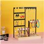 YUTUY Porte Bijoux Présentoir à Bijoux en Metal et Bois Durable,Porte-Bijoux avec Plateau et Crochets,porte collier,Rangement Bi