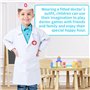 HENGBIRD Déguisement Docteur Enfant - Costume Jeux 4 Pièces - Set Avec Lab Coat, Tablier Infirmière, Chapeau et Accessoires - Jo
