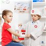 HENGBIRD Déguisement Docteur Enfant - Costume Jeux 4 Pièces - Set Avec Lab Coat, Tablier Infirmière, Chapeau et Accessoires - Jo