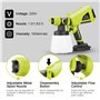 Pistolet à Peinture, DEWINNER Pulvérisation de 550W, Débit réglable à Réservoir de 1000ML Détachable, électrique 3 nozzles Débit