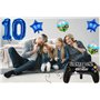 Liitata Jeu vidéo 10e anniversaire décoration garçon gamer anniversaire fête numéro 10 ballons aluminium bleu grande manette de 