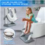 UCAMP Reducteur Toilette Enfant,Réducteur WC avec Marches,Rehausseur Toilette Enfant avec PU-Coussin,Siège de Toilette Enfant Ré