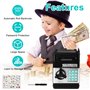 UCAMP Tirelire Électronique pour Enfants,Tirelire éLectronique avec Mot De Passe,Tirelire ATM Coffre-Fort,Inclus 6 Autocollants,
