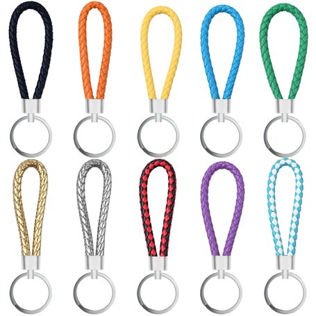 10 Pièces Porte Clefs Tressé
