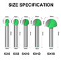 Queue Mèches de Routeur Bits, 6 mm, 5 Pcs, Tige Routeur Core Box Bits Fraise, à Rainure Ronde Outils à Bois, Nez Rond Core Box R