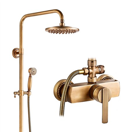 AIMOYO Colonne de Douche Laiton Antique Ensemble de Douche Monocommande