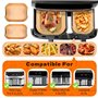 HOMIKLSA 200 Feuilles Papier Cuisson pour Friteuse Sans Huil Double Panier 5.5L-8.3L, Compatible Modèles 3000/5.2L/3.1L/3.5L, An