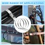 HWSWSH 30 Pcs Attache de Câble en Acier Inoxydable 50 * 1cm, Collier de Serrage inox Robuste, Serre Câble Métallique Zip Ties Me