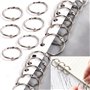 Anneaux de Livre,Anneaux de Reliure,100 Pièces Métalliques Anneaux Articulés de Reliure,30mm Métal Anneaux Carte Anneaux Feuille