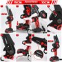 SHALL Mini tronçonneuse portable,Moteur sans balais 21 V,2 batteries à charge rapide,4 chaînes, coupant des branches, de jardina