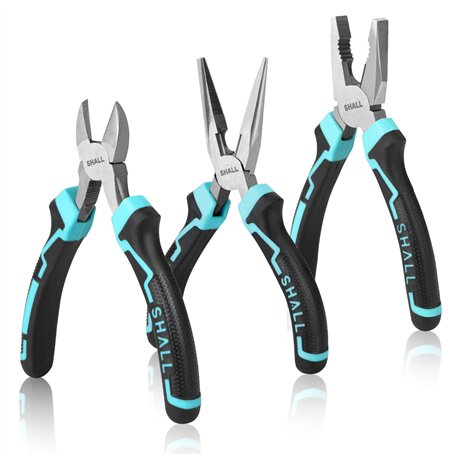 SHALL Lot de 3 pinces à long bec de 160 mm