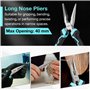 SHALL Lot de 3 pinces à long bec de 160 mm, pince coupante diagonale de 160 mm, pince combinée de 180 mm avec poignée souple – p