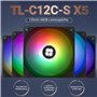 Thermalright TL-C12C-S X5 Ventilateur de processeur Noir 1550 tr/min Vitesse de rotation 120 mm Ventilateur PWM pour boîtier et