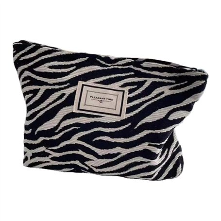 YKKJ Trousse à Cosmétiques en Toile Sac Cosmétiques Trousse de Toilette de Voyage à Imprimé Zèbre de Grande Capacité