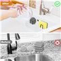 TDUNSYA 4 Pièces Porte Eponge Evier Auto Adhesif, Porte Eponge Evier Cuisine, 304 INOX, Support Eponge INOX, Support Eponge Evie