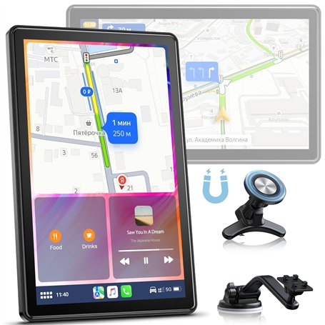 Volam 7 Pouces Ecran Carplay Voiture avec Carplay sans Fil Android Auto