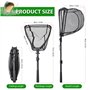 BNGXR Épuisette Pêche Pliable, Caoutchouc Filet Téléscopique Landing Net Antirouille Alliage D'aluminium Nylon Filet de Pêche 95