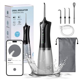 Jet Dentaire Hydropulseur Portable,Irrigateur buccal avec 4 modes,Réservoir d'eau de 350 ml, Nettoyeur de dents électrique étanc Jet Dentaire Hydropulseur Portable