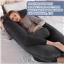 Housse de coussin de grossesse, en forme de J, pour coussin de positionnement latéral, coussin de corps amovible en coton, lavab