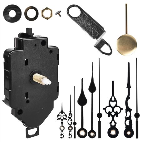 Mouvement pendulaire à quartz silencieux avec 3 ensembles d'aiguilles et pendule - Mouvement de rechange pour horloge murale - P