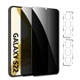 【2+2 pièces】【2 pièces】Verre Trempé Protection Écran Anti-Espion pour Samsung Galaxy S22 Plus，Film de Protection en Verre Trempé