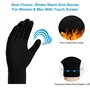 Lonnalee Gants Hiver Chauds Pour Hommes à écran Tactile Tricotés Magiques Extensibles épaissis Doublure en Polaire Douce Noire P