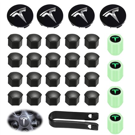 Tesla Kit d'enjoliveurs avec logo Tesla pour Tesla Model 3