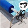 Aicharynic Lot de 8 bandes de fixation pour film solaire de piscine - Bandes de fixation et pinces - Enrouleur de piscine mobile