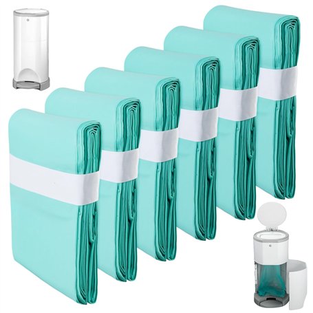 Lot de 6 recharges pour poubelle à couches - Compatible avec Korbell - 16 l - Pour poubelle à couches - 10 m de long - Inodore