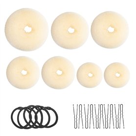 Machine à pain beignet, lot de 7, en forme d'anneau doré, avec 10 clips en forme de U, 5 cordons élastiques. Machine à pain beignet