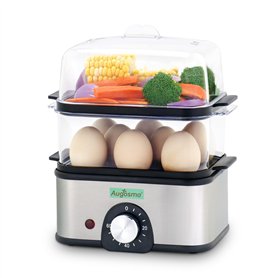 Augosma Cuiseur vapeur électrique à 2 étages pour la cuisson, cuiseur vapeur multi-légumes avec paniers empilables sans BPA, cui Augosma Cuiseur vapeur électrique à 2 étages pour la cuisson