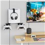 Mordx Support Mural Réglable pour PS5, avec Support de Poignée et Support pour Casque, Socle en Métal, Uniquement pour Consoles