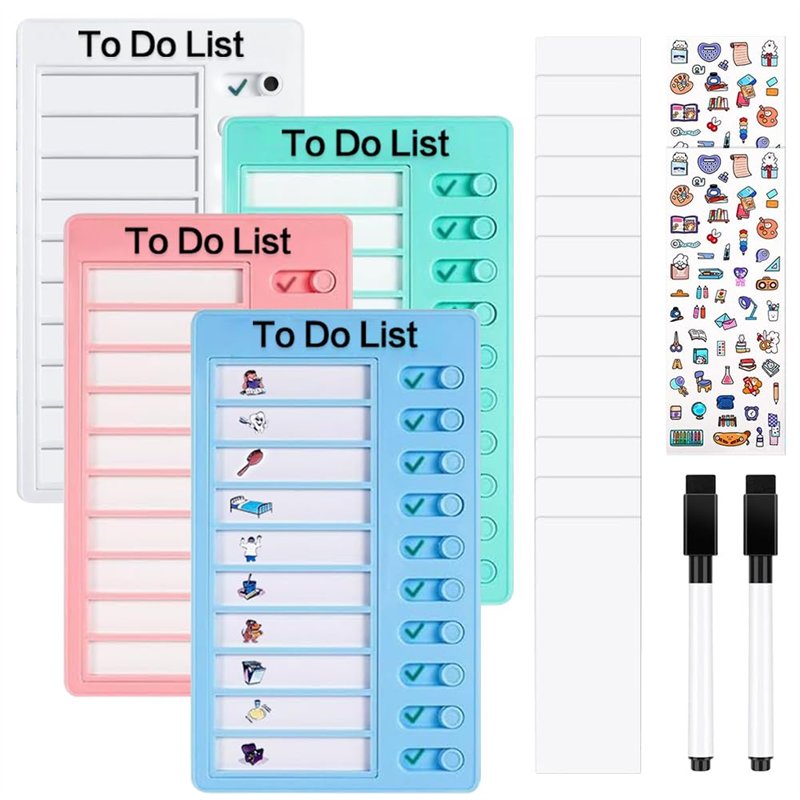 Tableau Des Tâches Magnétique Pour Enfants - 2 Planches Effaçables Avec Aimants - Pour Routine Et Autonomie