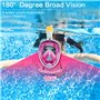 Riisoyu Masque de Plongée pour Enfant,180°View Masque Snorkeling Plein Visage Design Pliable Anti-Fuite et Anti-Buée Masque et T