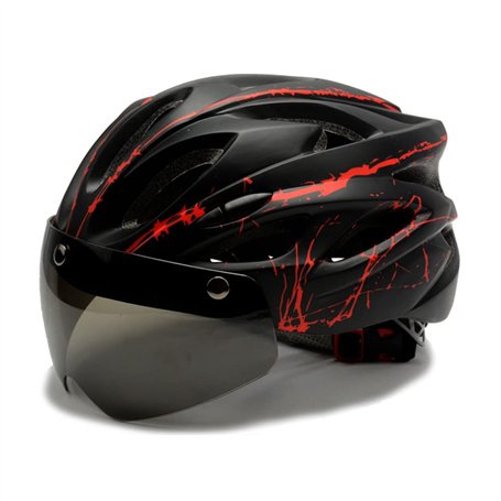 Casque de vélo avec visière - Casque de vélo léger avec lunettes magnétiques - Unisexe - Taille réglable - Casque de VTT pour ho