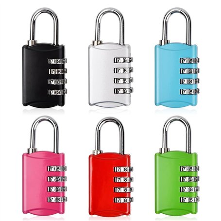 mizikuu Lot de 6 Cadenas à Combinaison de 4 Chiffres