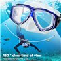 mizikuu Masque de Plongée, Adultes Lunettes de Natation Masque Snorkeling avec Vue Panoramique à 180 ° Lunettes de Plongée Masqu