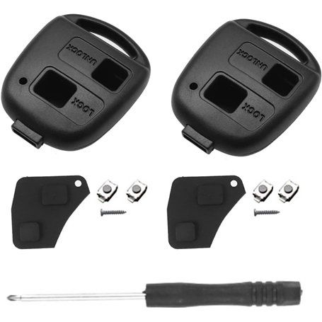 SLshiBo 2 Pièces Coque Télécommande Toyota 2 Boutons Boitier Clef Voiture Coque de Clé sans Lame Compatible avec Toyota Yaris Ra
