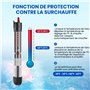 Chauffage en Verre Submersible Température Réglable Chauffe-Aquarium avec Ventouse Thermomètre